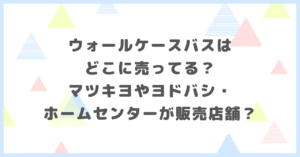 ウォールケースバスはどこに売ってる？マツキヨやヨドバシ・ホームセンターが販売店舗か調べました。